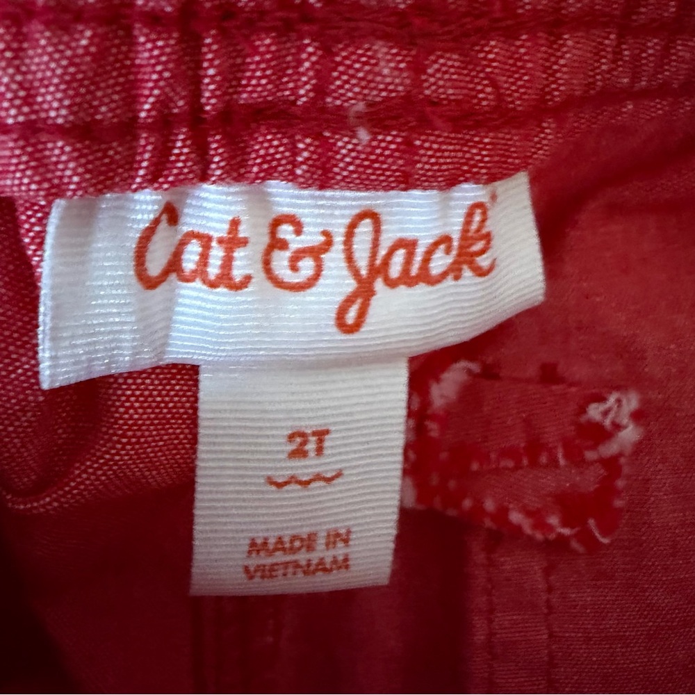 NWT Cat & Jack Toddler Boys Red Chambray Shorts - Size 2T - Picture 4 of 6